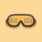 Vector of a pair of goggles on a yellow background