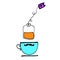 Vector pairs brew tea kettle drops stylized