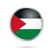 Vector Palestine flag button. Palestine flag in glass button sty