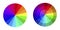 Vector palette in the form of a colored circular wheel. Chromatic rainbow chart. Stock image