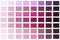 Vector palette of red shades. Scheme of pink rgb colors. Stock image