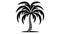 Vector palm tree gold elegant logo vector, coconut tree tropical beach home or marijuana icon design illustration