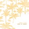 Vector palm trees golden textile frame corner