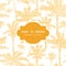 Vector palm trees golden textile frame seamless