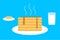 Vector pancakes illustration. Baking with syrup. Breakfast concept.