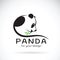 Vector of a panda design on a white background.