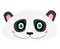 Vector panda head print. Kawaii cute animal character. Smiling cutie  panda bear.