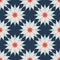 Vector Papaer Cutting Christmas Poinsettia Flowers on Navy Blue seamless pattern background. Perfect for web design
