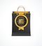 Vector paper bag and gold label Best Choice