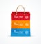 Vector paper bag like option banner.