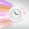 Vector Paper Clock on Abstract Background