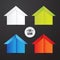 Vector paper origami house icon. Colorful origamy set. Paper design for your identity.