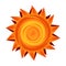 Vector paper sun In yellow and orange Sunny symbol