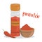Vector paprika illustration isolated in cartoon style. Spanish name