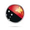 Vector Papua New Guinea flag in glass button style.