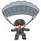 Vector of parachuter