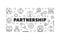 Vector Partnership concept outline banner or illustration