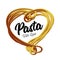 Vector pasta in the form of heart.. Traditional dish of Italian cuisine