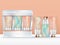 Vector Pastel Abstract Printed Hand Cream Trio Set in Clear & White Packet