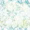 Vector pastel blue green tropical leaves summer seamless pattern with tropical green, blue plants and leaves on white