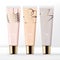 Vector Pastel Clear Lip Gloss Tube Packaging with Gold Screw Cap & Minimal Line Art