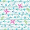 Vector pastel stripes pretty tropical floral seamless pattern background