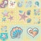 Vector patchwork nautical patterns. Use to create quilting patches or seamless backgrounds for various craft projects