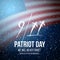 Vector Patriot Day Poster. September 11th National Tragedy Poster on USA Flag