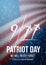 Vector Patriot Day Poster. September 11th Tragedy Poster on American Flag background