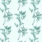 Vector pattern from botanical set of realistic bicolor herbs, wormwood.