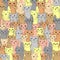 Vector pattern with cute cats