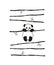 Vector pattern cute little Panda bear hanging on a branch on striped background.Typography for abstract printing T-shirts