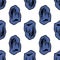 Vector pattern of dark blue honeysuckle berries. seamless pattern of hand-drawn uneven blue honeysuckle berries with a black