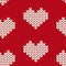 Vector pattern with knitted hearts