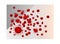 Vector pattern made of Red Coronavirus cells on a grey background