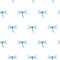 Vector pattern with many light blue dragonflies on white background. Seamless pattern can be used for wallpaper, pattern fills,