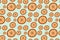 Vector pattern with oranges fruit. Vector ornament with citruses