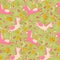 Vector pattern with pink horses