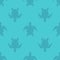 Vector pattern with sea turtle. Blue texture with turtle silhouette