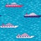 Vector pattern of speedboats.