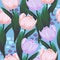 Vector pattern with tulips