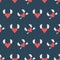 Vector pattern with winged hearts