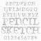 Vector pencil sketched font