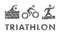 Vector pencil triathlon logo and symbol.