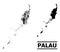 Vector People Collage Map of Palau Islands and Solid Map