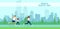 Vector of people a family jogging on a world health day