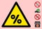 Vector Percent Warning Triangle Sign Icon