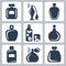 Vector perfume bottles icons set