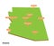 Vector perspective geographical map of Arizona