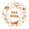 Vector Pet shop, vet, shelter Animal Dog tracks